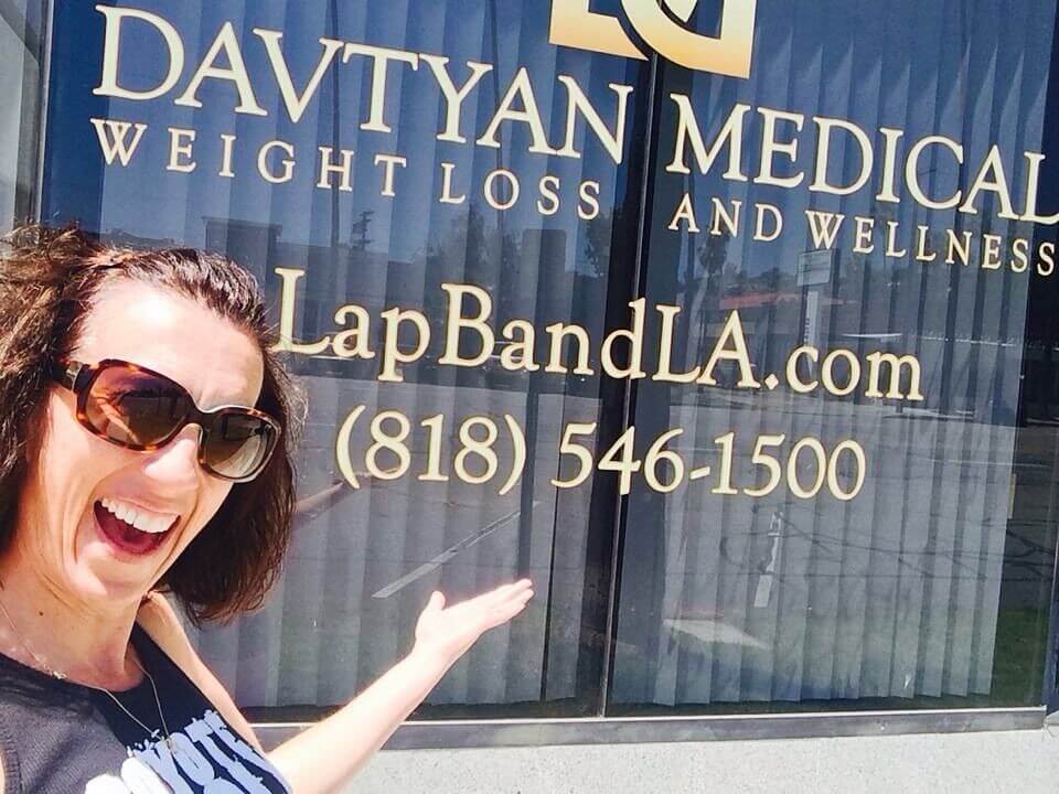 Banded Wendy in front of The Weight Loss Surgery Center Of Los Angeles office