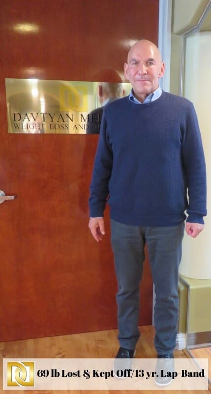 Jeff photo in Dr. David Davtyan office after Lap-Band Bariatric Surgery