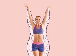 Happy,Sporty,Woman,After,Weight,Loss,On,Color,Background